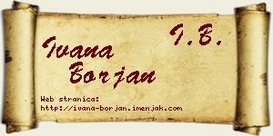 Ivana Borjan vizit kartica